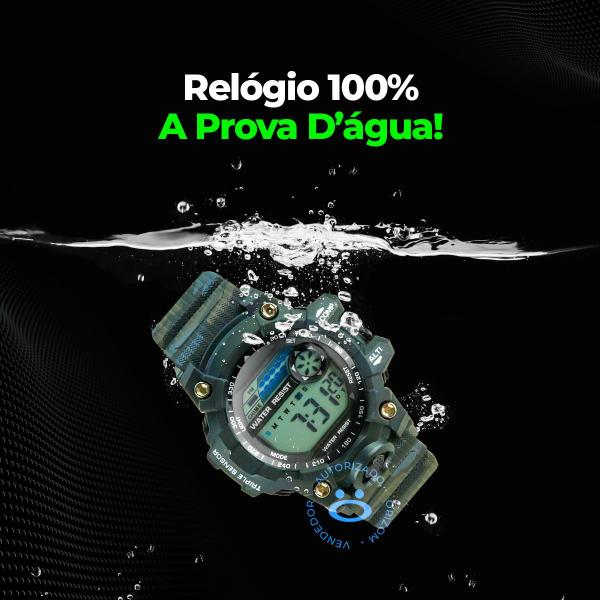 Imagem de relogio digital led camuflado infantil prova dagua + caixa silicone ajustavel presente cronometro