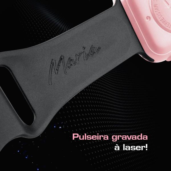 Imagem de relogio digital led feminino rosa + relogio masculino preto esportivo qualidade premium quadrado