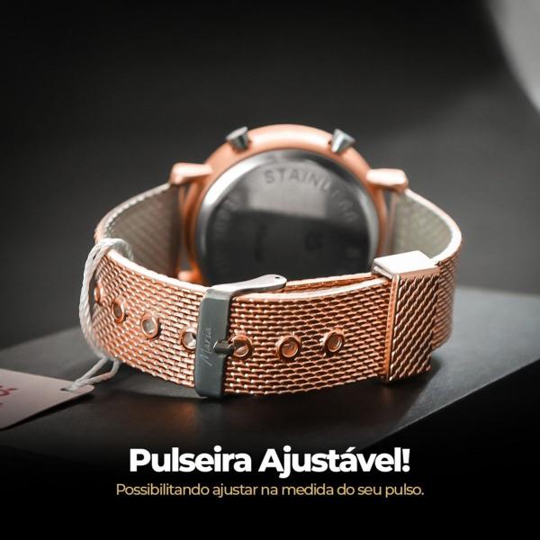 Imagem de Relogio digital led feminino silicone quality redondo ajustavel original moda casual