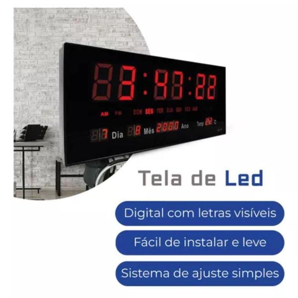Imagem de Relógio Digital Led Temperatura Cronômetro Sala