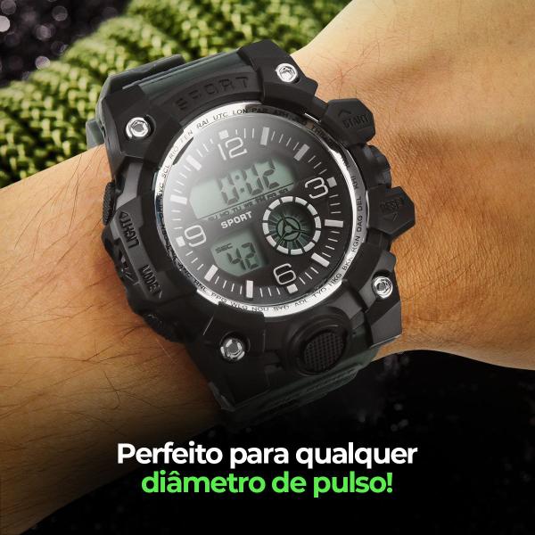 Imagem de Relogio digital masculino prova dagua + caixa presente silicone ajustavel original camuflado