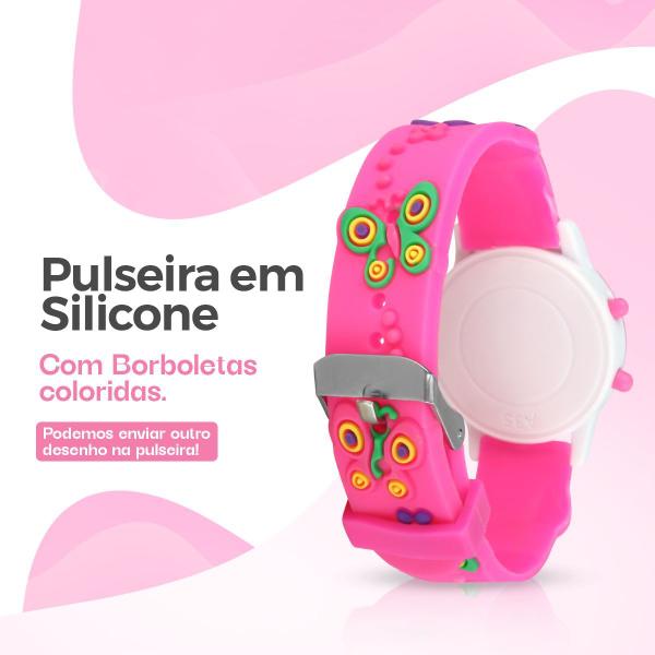 Imagem de relogio digital menina infantil rosa + pulseira + oculos sol pulseira ajustavel original menina pink