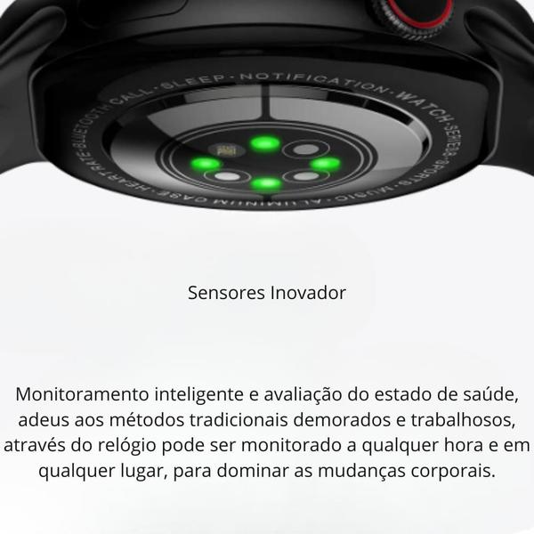 Imagem de Relógio Digital Presente Amigo Surpresa Smartwatch A90 Redondo Branco Masculino Feminino Notifica