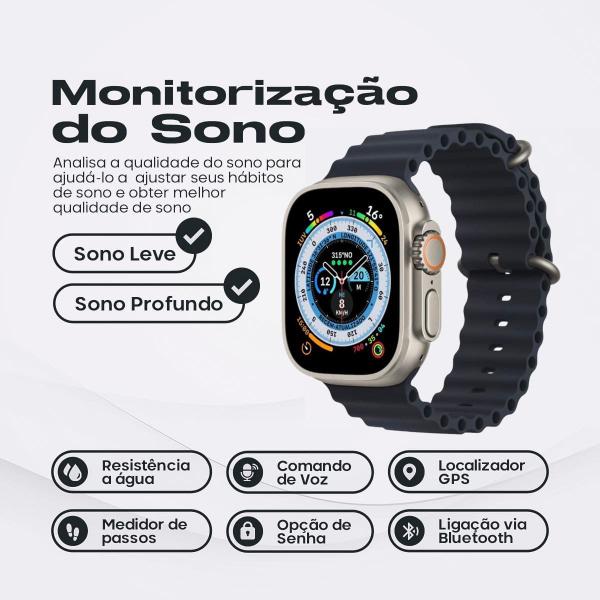 Imagem de Relógio Digital Presente Super Mãe Smartwatch A90 Ultra 9 Laranja Masculino Feminino Notifica