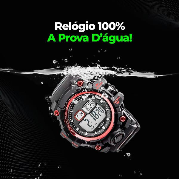Imagem de Relogio digital prova dagua esportivo masculino premium alarme preto esportivo cronometro original