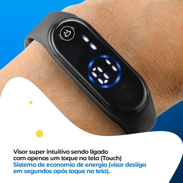 Imagem de Relogio digital prova dagua + oculos sol proteção uv grande preto esportivo presente azul ajustavel