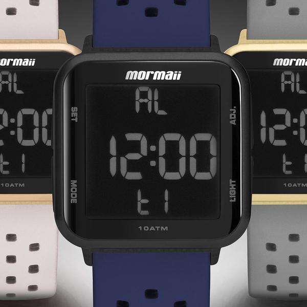 Relógio Digital Prova de Água Silicone Preto e Azul Masculino Unissex Mormaii Wave Esportes MO6600AN/T8A Imagem de Relógio Digital Prova de Água Silicone Preto e Azul Masculino Unissex Mormaii Wave Esportes MO6600AN/T8A