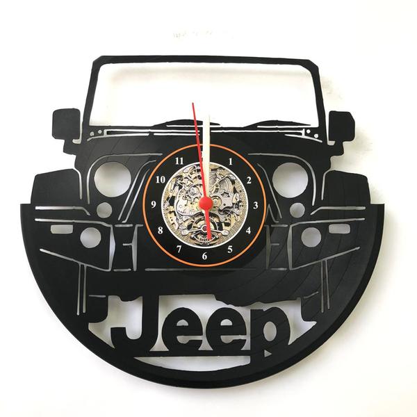 Imagem de Relógio Disco de Vinil, Jeep, Carro, Adventure, Decoração, Aventura, Presente