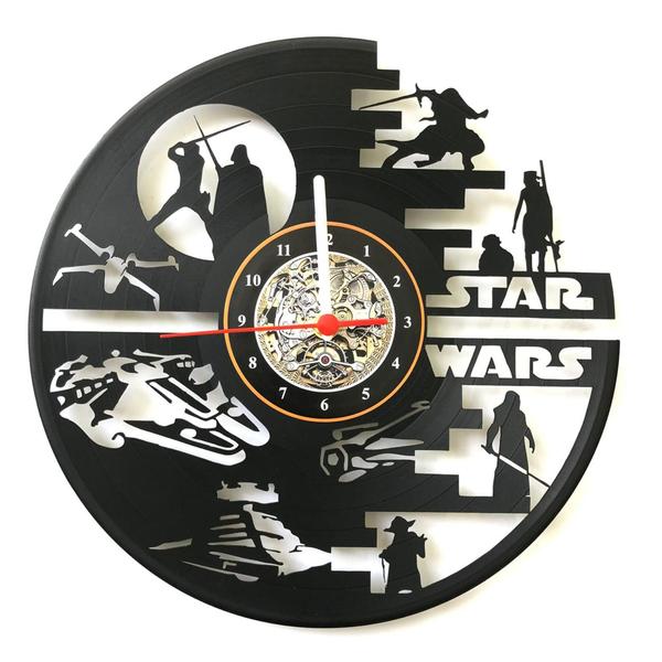 Imagem de Relógio Disco de Vinil, Star Wars, Guerra nas Estrelas, Decoração, Filme, Death Star