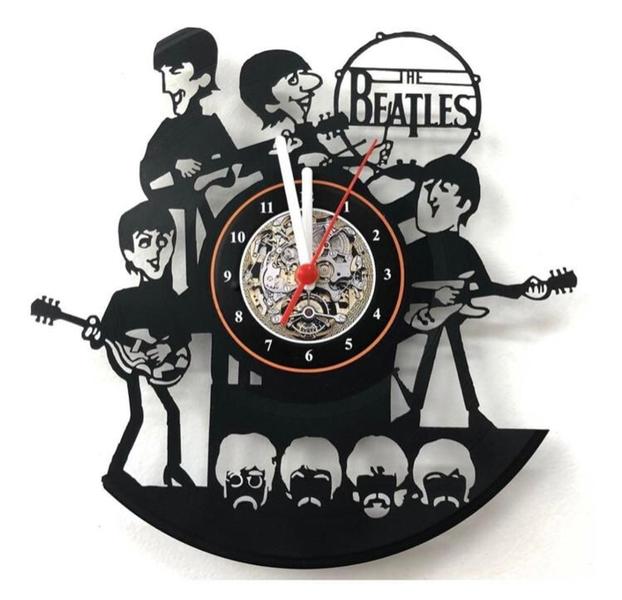 Imagem de Relógio Disco de vinil, The Beatles, Caricatura, Decoração, Vintage