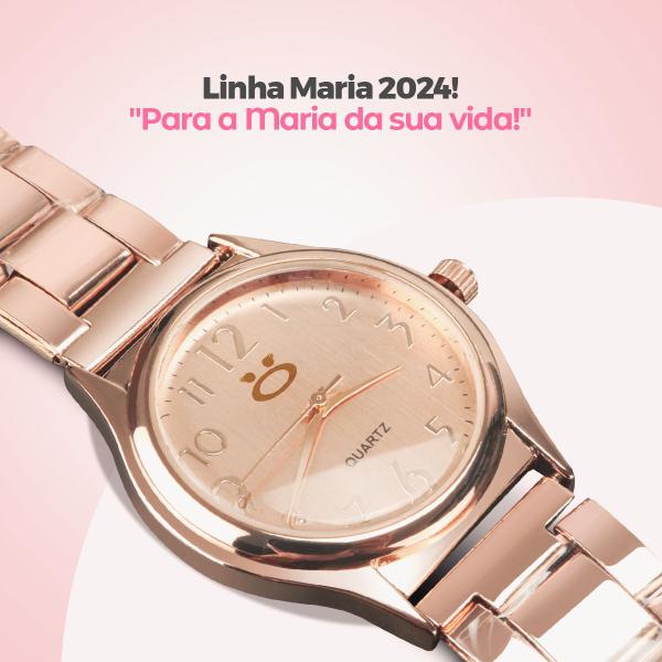 Imagem de Relógio Dourado Analógico Quartz Feminino Banhado Ouro 18k + Colar Pingente Strass Delicado Social Chique Par Brincos Brilho Delicado