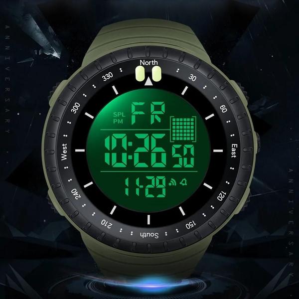 Imagem de Relógio Esportivo Masculino Digital LED - À Prova D'Água com Tela Grande - Design Camuflado