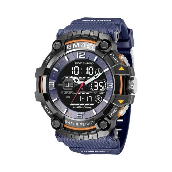 Relógio Esportivo Militar Masculino Smael - Quartzo, LED, Duplo Horário e À Prova D'Água Imagem de Relógio Esportivo Militar Masculino Smael - Quartzo, LED, Duplo Horário e À Prova D'Água