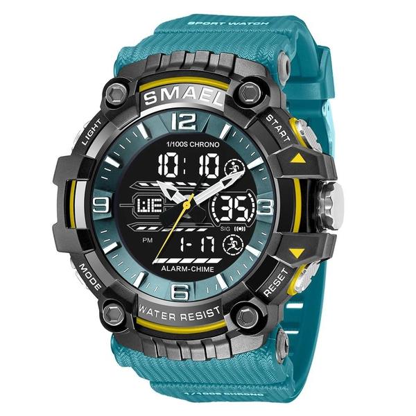 Relógio Esportivo Militar Masculino Smael - Quartzo, LED, Duplo Horário e À Prova D'Água Imagem de Relógio Esportivo Militar Masculino Smael - Quartzo, LED, Duplo Horário e À Prova D'Água