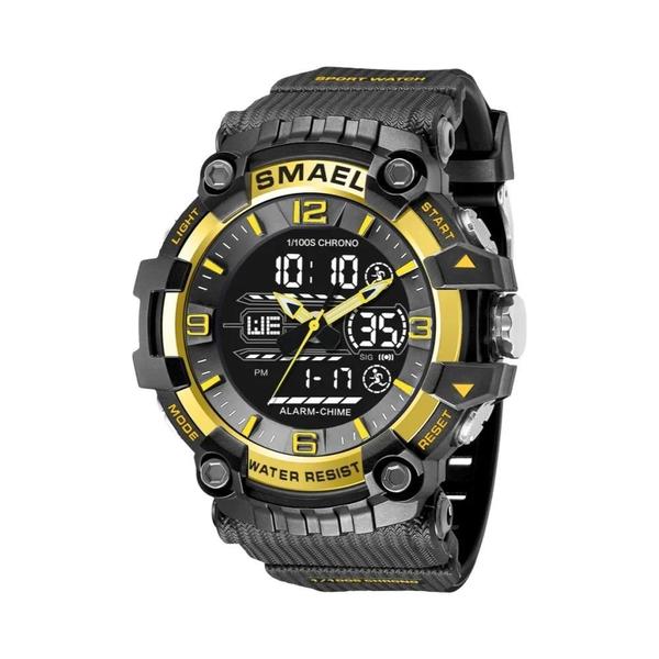 Relógio Esportivo Militar Masculino Smael - Quartzo, LED, Duplo Horário e À Prova D'Água Imagem de Relógio Esportivo Militar Masculino Smael - Quartzo, LED, Duplo Horário e À Prova D'Água