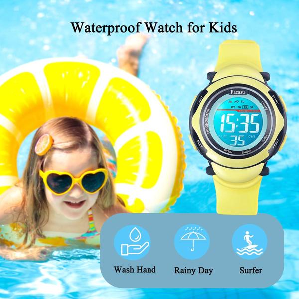 Imagem de Relógio Facasu Kids Digital Waterproof com alarme para meninas/meninos