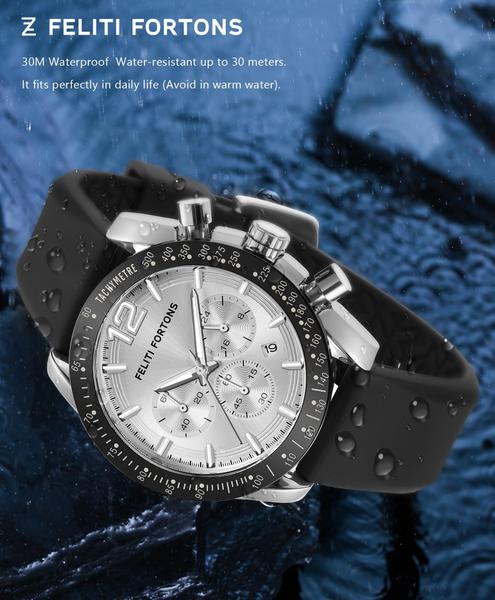 Imagem de Relógio FELITI FORTONS Fashion Chronograph à prova d'água de 34 mm para homens