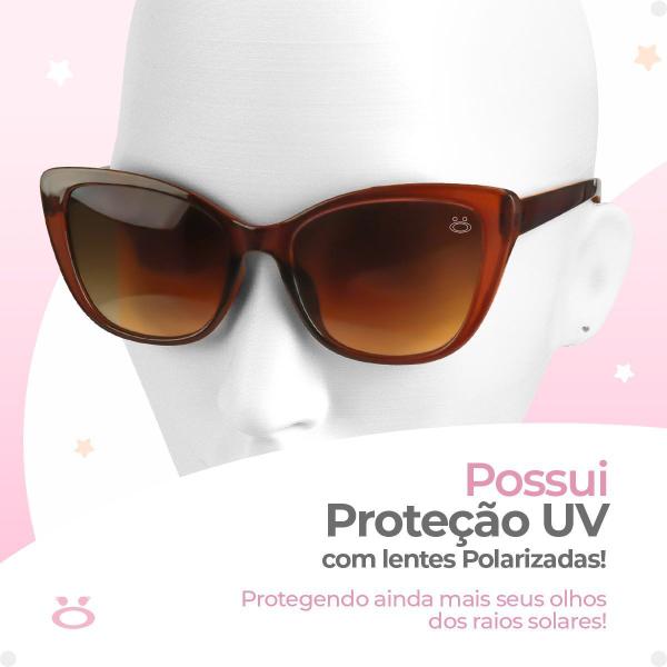 Imagem de Relogio feminino aço dourado + pulseira + oculos sol + caixa inoxidável fundo rosa social presente