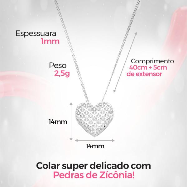 Imagem de relogio feminino aço inox caixa colar coração amor edição limitada pulseira ajustavel social