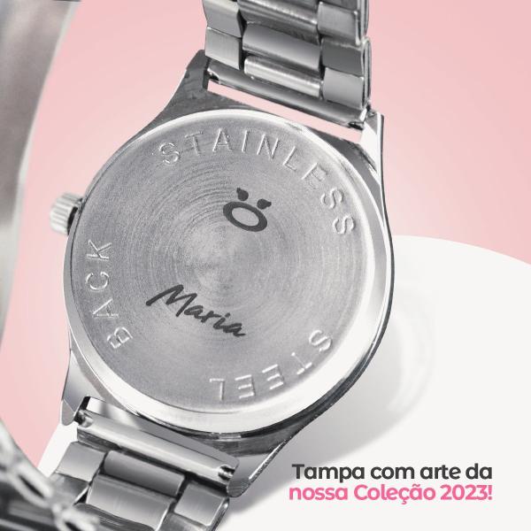 Imagem de Relogio feminino aço inox prata qualidade premium casual moda casual original presente social