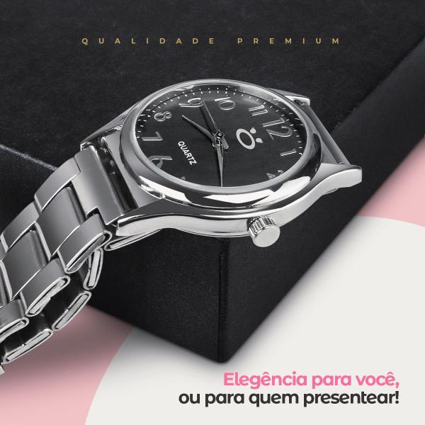 Imagem de Relógio Feminino Aço Inox Prata - Qualidade Premium - Orizom Maria