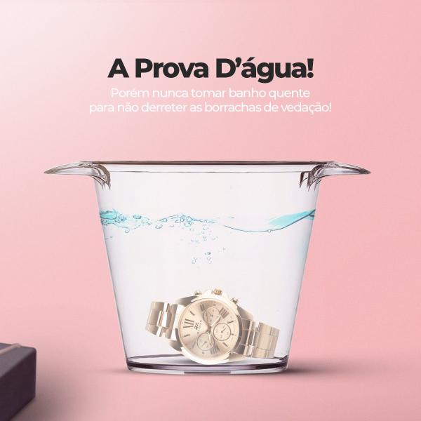 Imagem de Relógio Feminino aço prova agua garantia original