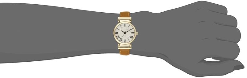 Imagem de Relógio feminino Anne Klein com pulseira de couro de 28 mm, estojo resistente à água