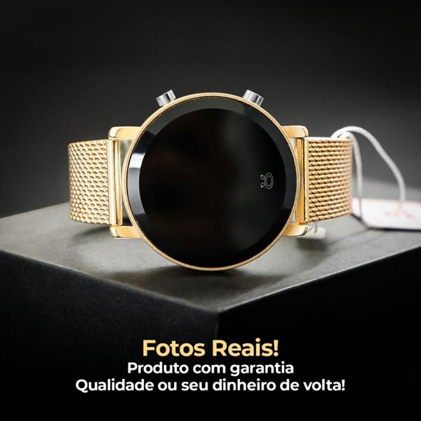 Imagem de Relógio Feminino Banhado a Ouro Digital Silicone Moderno Original