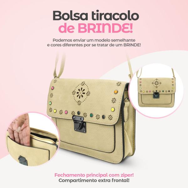 Imagem de Relogio feminino banhado aço + pulseira + anel social qualidade premium presente ouro inoxidavel