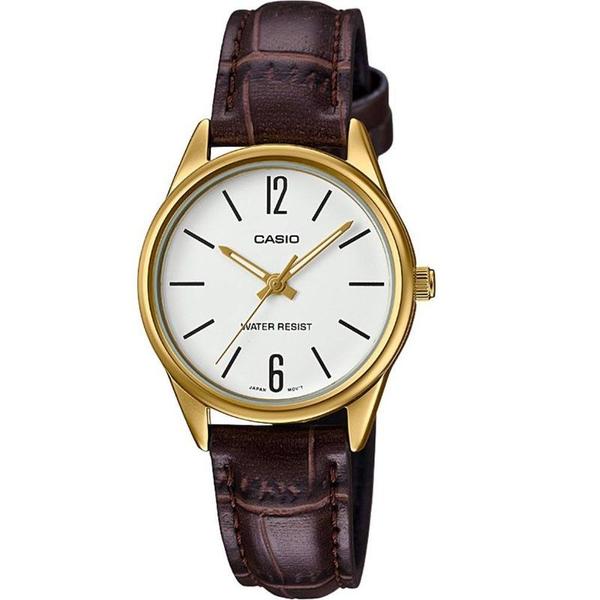 Imagem de Relógio Feminino Casio Ltp-V005Gl 7Bu Dourado Couro Marrom