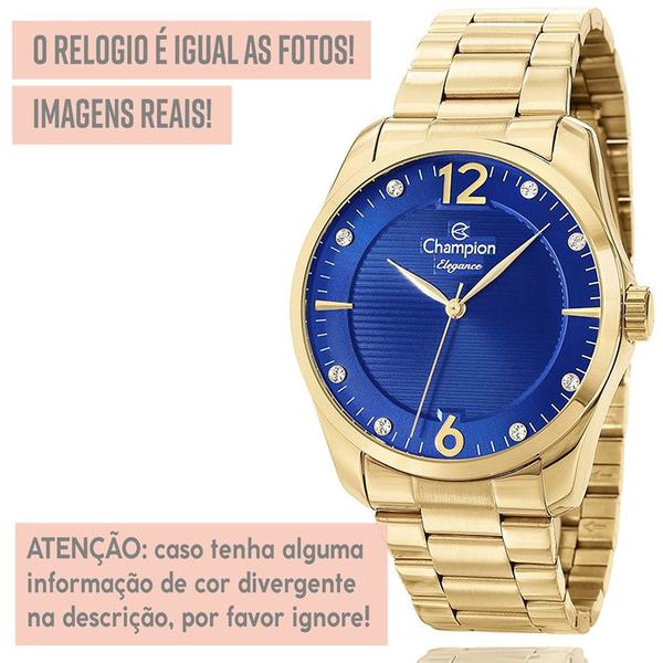 Imagem de Relógio Feminino Champion Dourado Prova Dágua Original