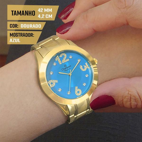 Imagem de Relógio Feminino Champion Dourado Prova Dágua Original