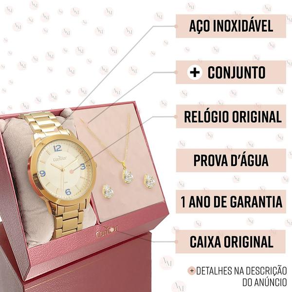 Imagem de Relógio Feminino Condor Dourado Original 1 Ano de Garantia