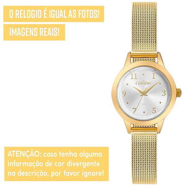 Imagem de Relógio Feminino Condor Dourado Original 1 Ano de Garantia