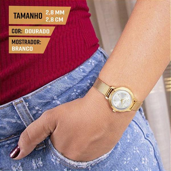 Imagem de Relógio Feminino Condor Original Analógico Dourado Luxo Top