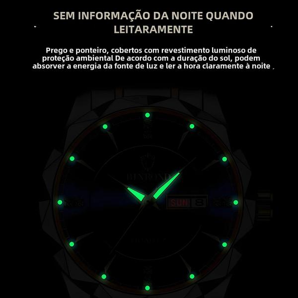 Imagem de Relógio Feminino de Quartzo Luxo - À Prova D'água com Data e Mostrador Luminoso