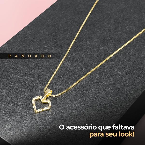 Imagem de Relogio feminino digital banhado aço inox + colar coração social preto moda stras original casual