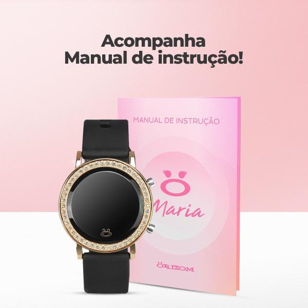 Imagem de Relogio feminino digital banhado + led strass aço inox moda led casual ajustavel presente silicone