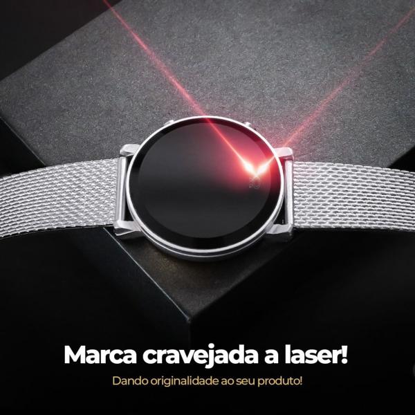 Imagem de Relogio feminino Digital Casual Led Prata - Orizom