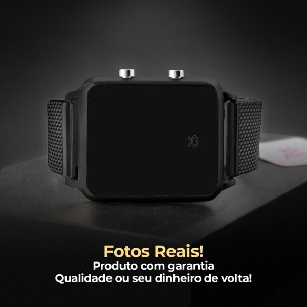 Imagem de Relogio feminino digital led + caixa preto qualidade premium led casual ajustavel moda orginal preto