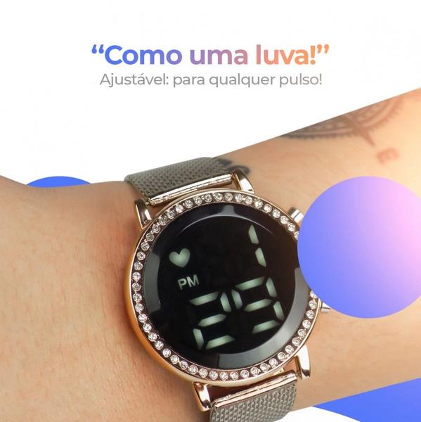 Imagem de relógio feminino digital led leve ajustavel moda casual