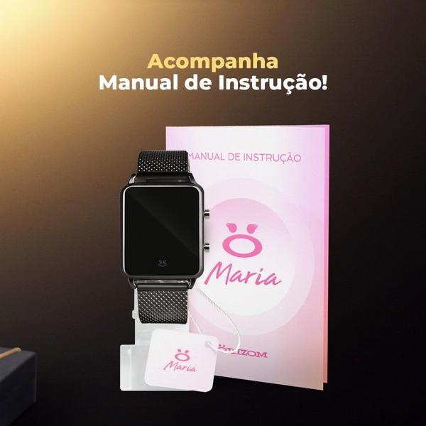 Imagem de Relógio feminino digital led preto silicone presente