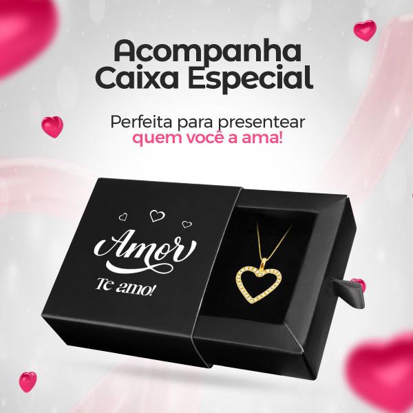 Imagem de relogio feminino dourado aço + colar coração strass + caixa qualidade premium inoxidavel casual moda