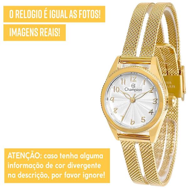 Imagem de Relógio Feminino Dourado Champion 1 Ano De Garantia Luxo Top