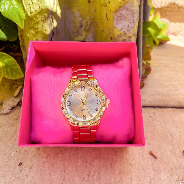 Imagem de Relógio Feminino Dourado Lançamento linha Quartz Com Garantia