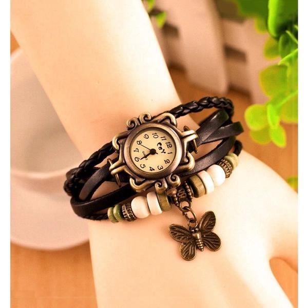 Imagem de Relogio Feminino Dourado Pulseira Ajustável Bracelete Vintage