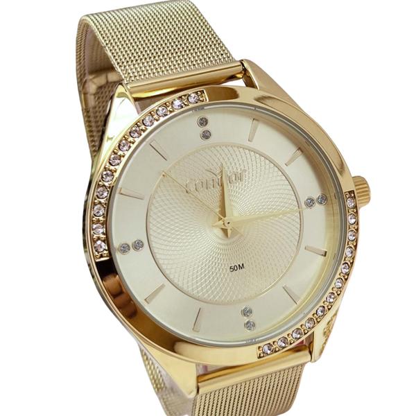 Imagem de Relógio Feminino Dourado Pulseira Mesh Elegante COPC21JLKK4X