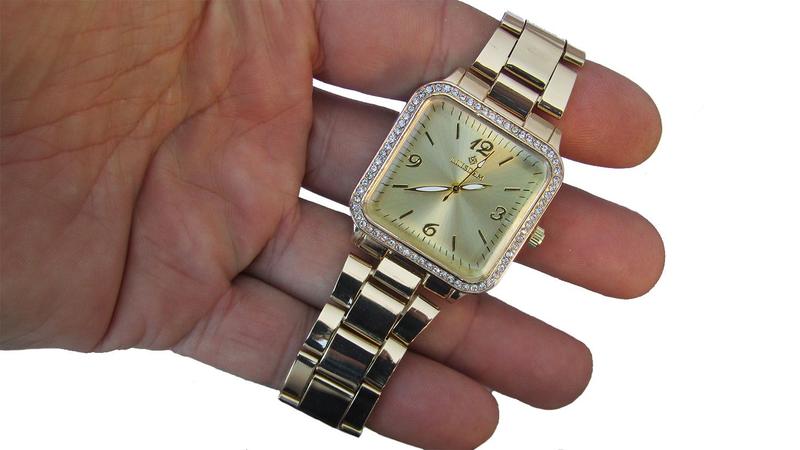 Imagem de Relogio Feminino Dourado Quadrado Quartzo-R 