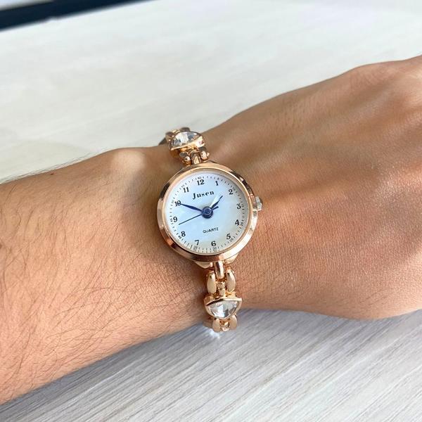 Imagem de Relógio Feminino Dourado Quartz Pulseira Com Pedras E Strass