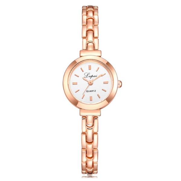 Imagem de Relógio Feminino Dourado Rosé Quartz Analógico Com Espelho